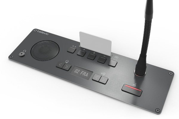 Пульт делегата с голосованием и селектором каналов врезной Televic Confidea F-DIV