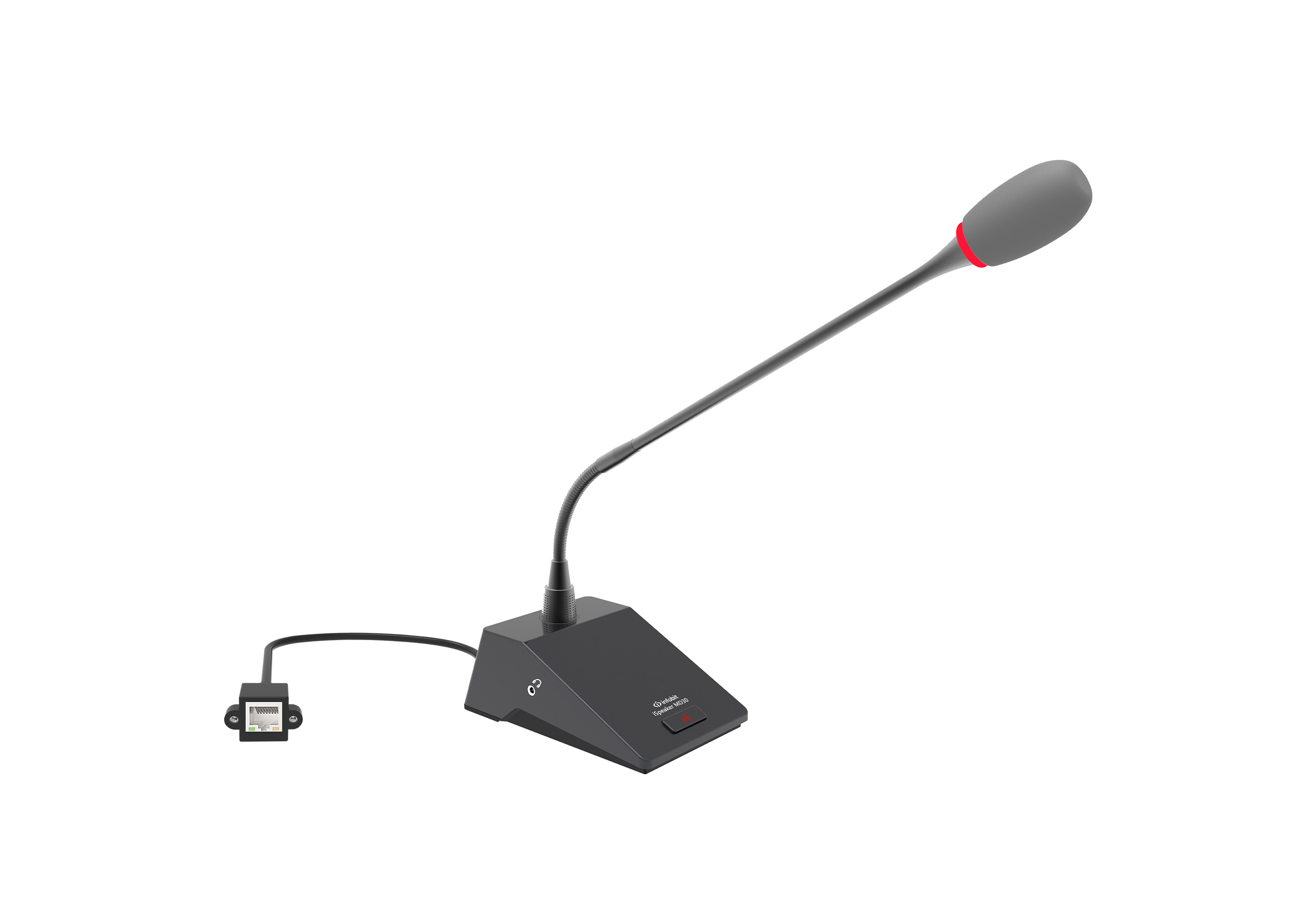 Настольный микрофон Dante Infobit iSpeaker MD30 Desktop wired goosneck microphone, Dante/ AES67