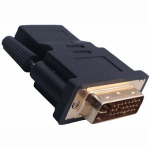 Переходник HDMI на DVI 24+1, WHD, ZS-10-025, HDMI female, Контакты с золотым напылением, Черный