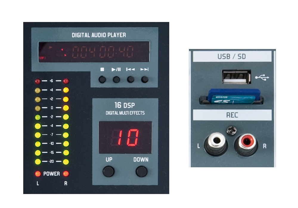 Активный микшерный пульт MARK MPM 8302 USB, 2х300 Вт (4 Ом)