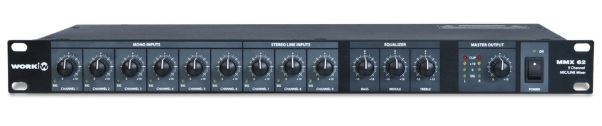 Предусилитель WORK MMX 62 MIXER, 6xMic/Line +3xStereo