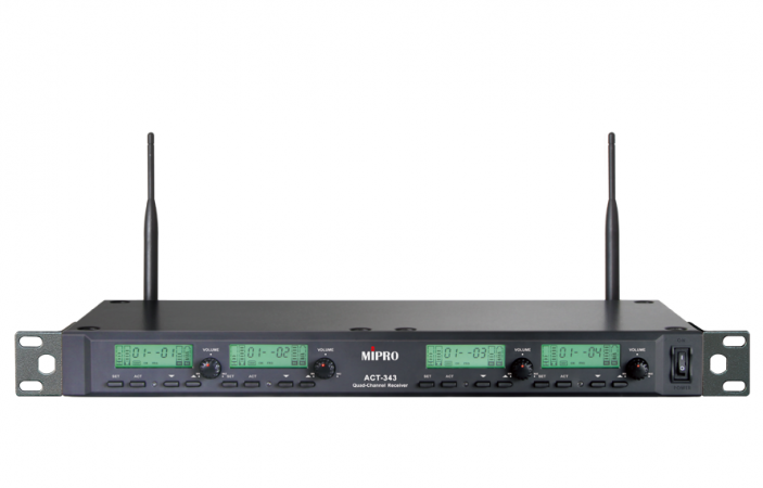 1U Четырехканальный приёмник Mipro ACT-343