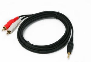 Профессиональный межблочный соединительный звуковой кабель 3,5mm miniJack(stereo) — 2RCA(male)