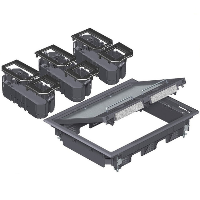 Монтажная коробка ut3 для установки в лючок с накладкой для 3xmodul45  (полиамид,черный). Тип: UT3 4