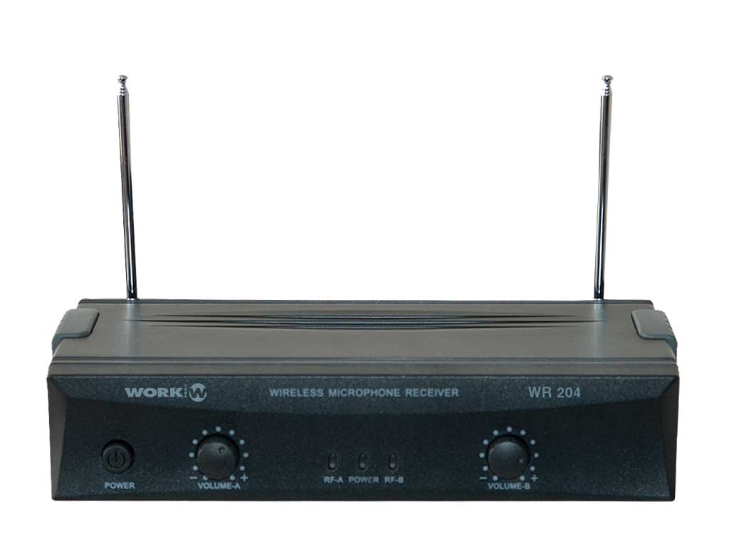 Комплект беспроводных петличных микрофонов WORK WRD 204/2, 4 канала VHF