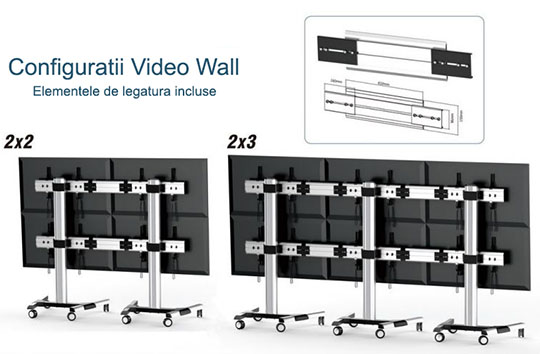 Мобильная стойка Brateck LVS01-246FW на 2xLCD