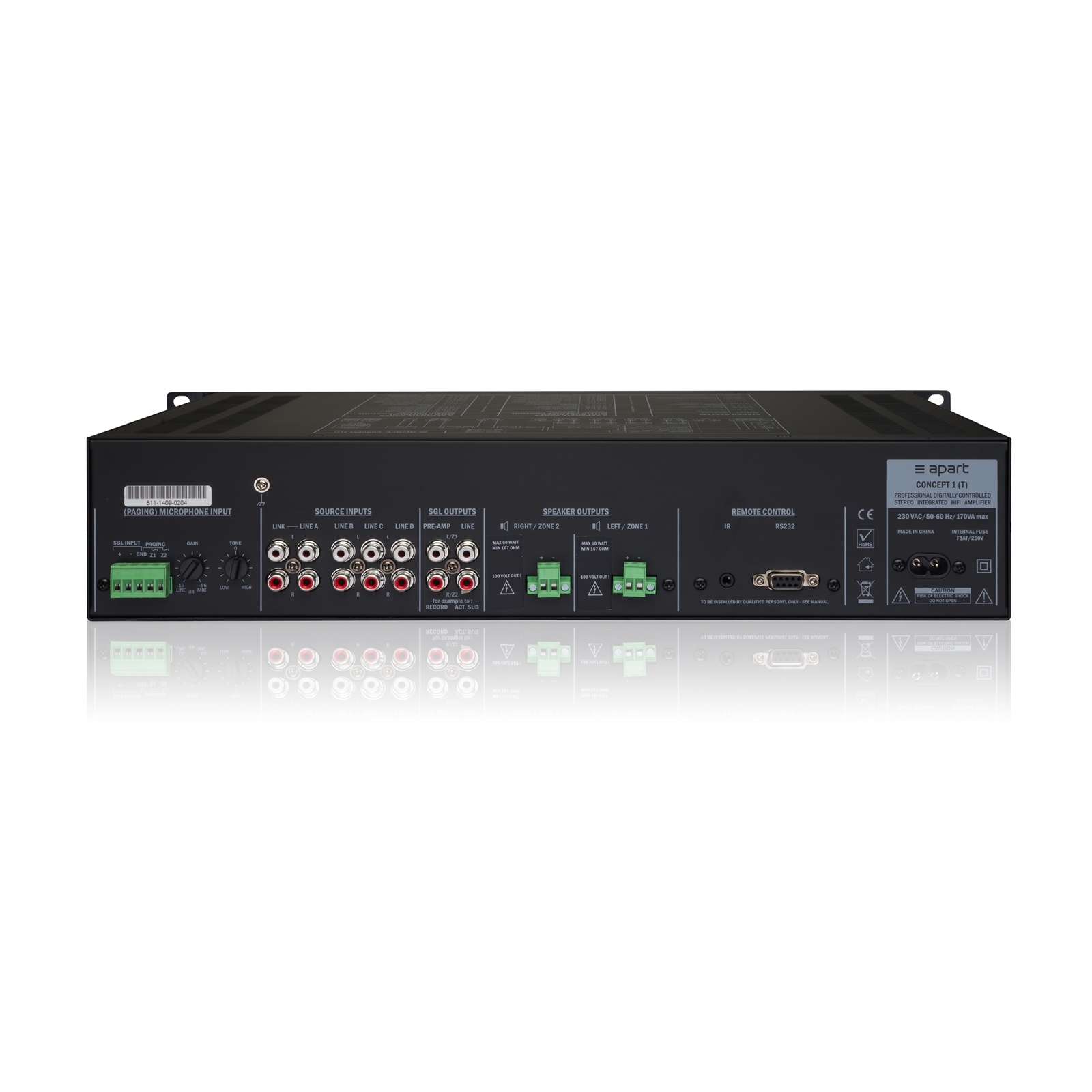 Стерео микшер-усилитель Apart CONCEPT1T