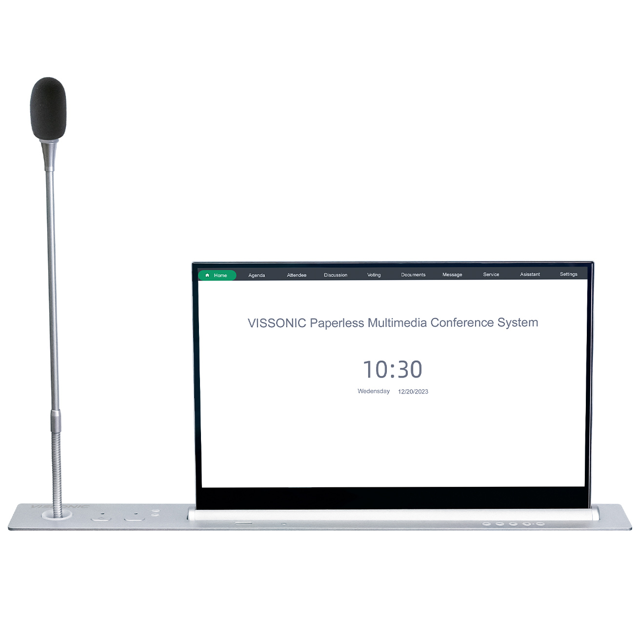 Моторизованный выдвижной монитор 15" с микрофоном председателя Vissonic VIS-15LSSCM-C