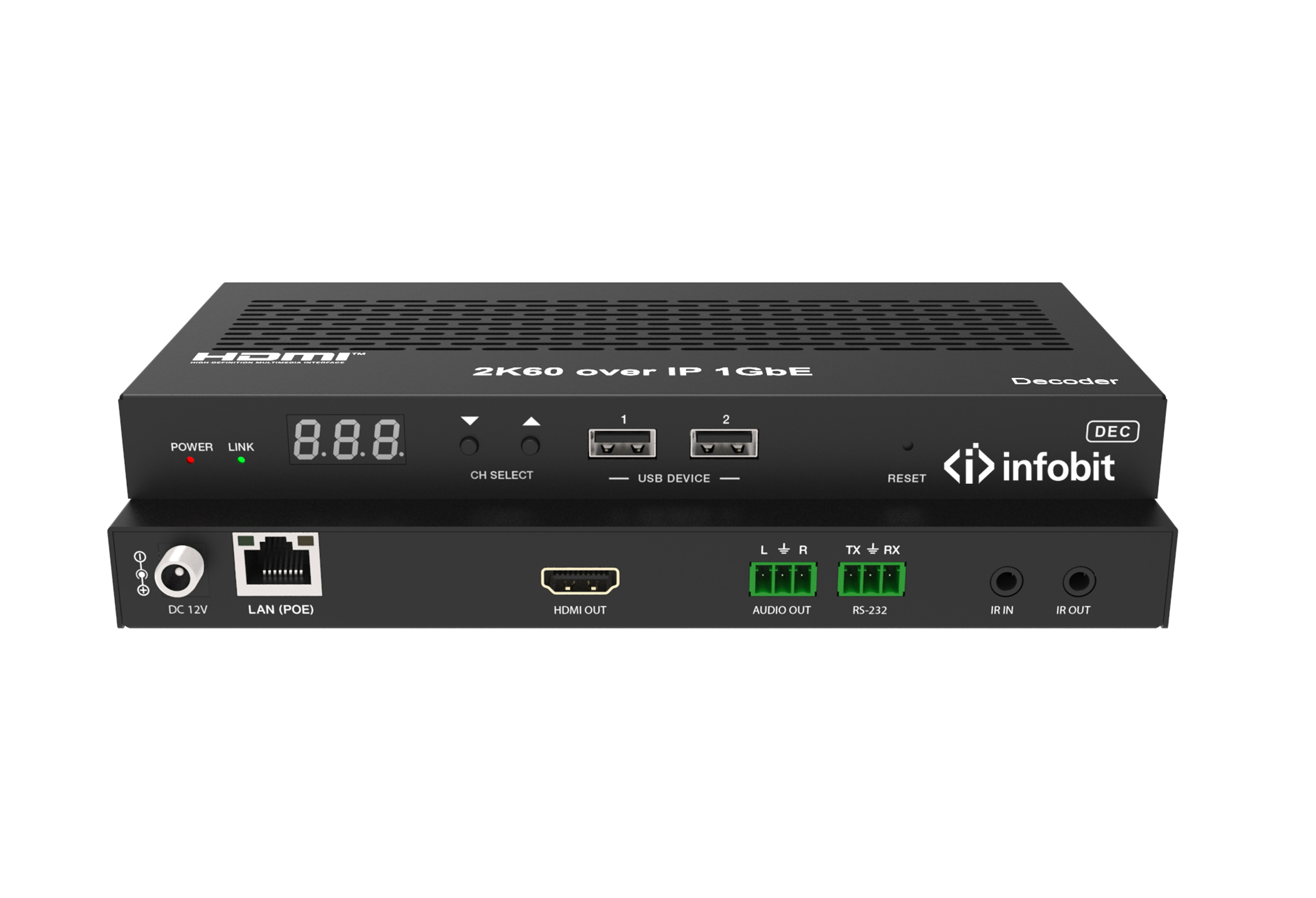 Infobit, iSwitch 265T, Передатчик HDMI 4K H.265 AV через IP, кодер, 1920x1200@ 60 Гц, Tx