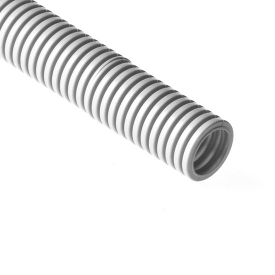 Труба гофрированная, РУВИНИЛ, 12001, 20мм, ПВХ, с зондом легкая, Серый, 100м/б