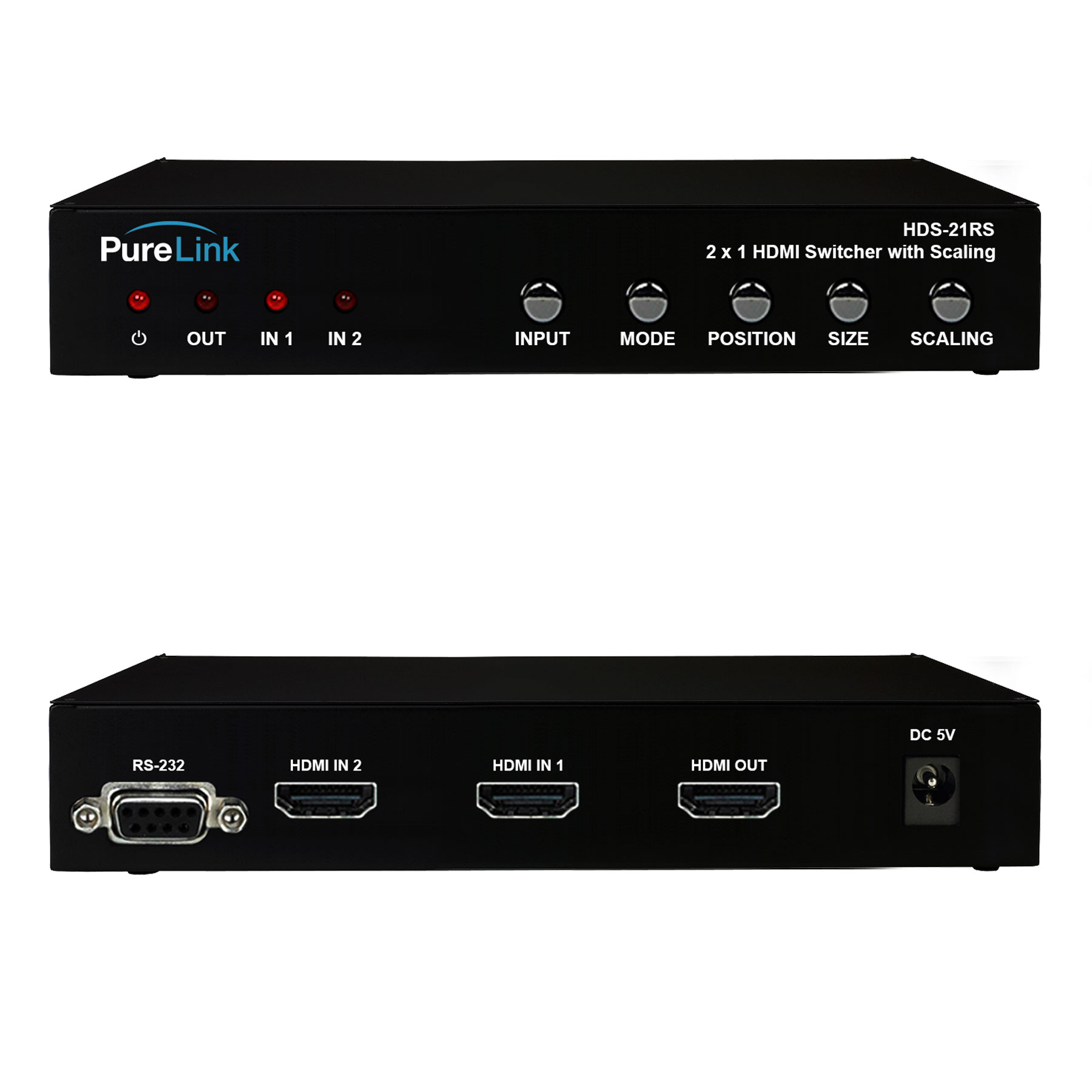 Коммутатор c масштабированием PureLink PRO-HDS-21RS (HDMI 2x1), 1080p@ 60Hz