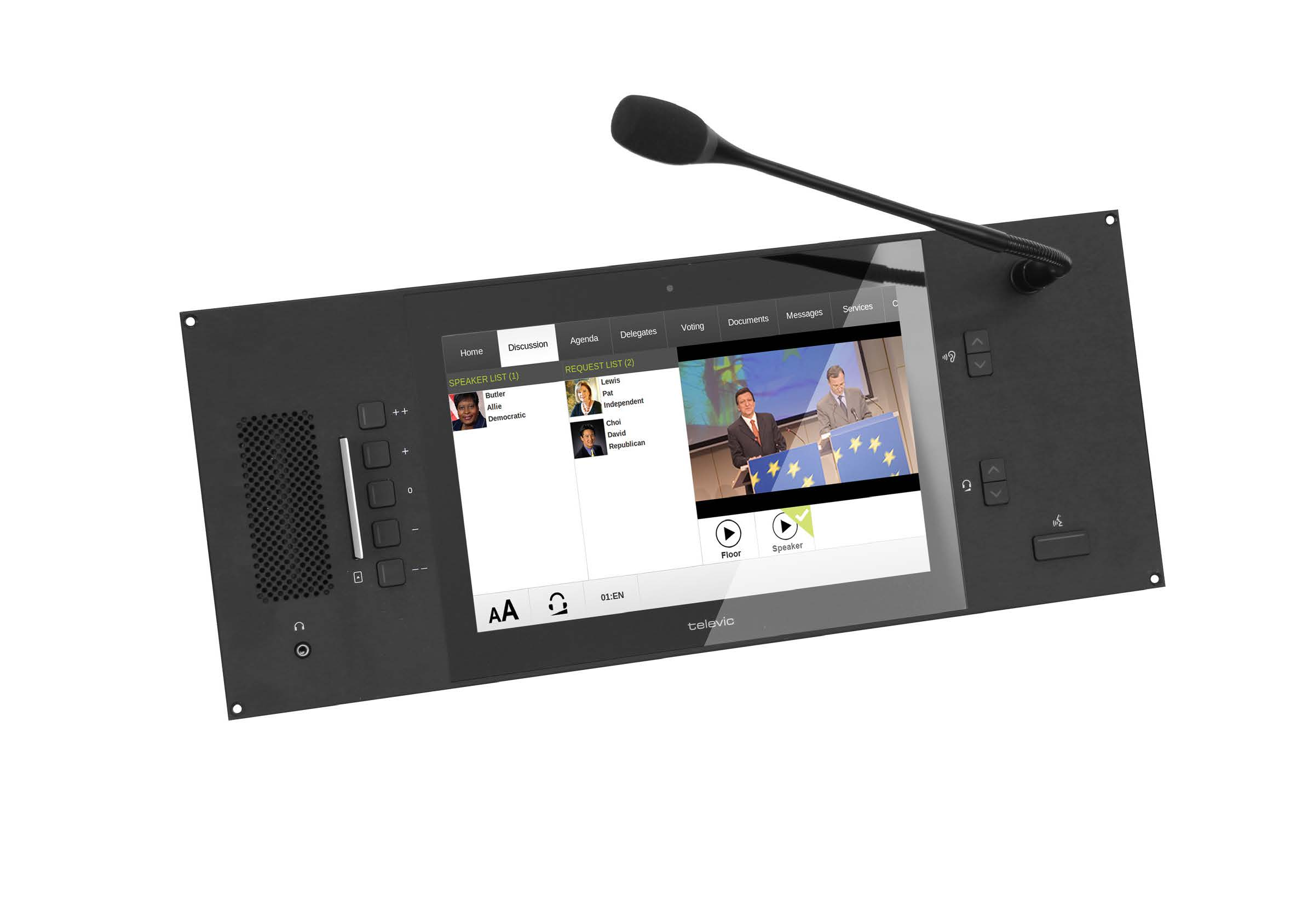 Мультимедийный пульт врезной Televic uniCOS F/MM